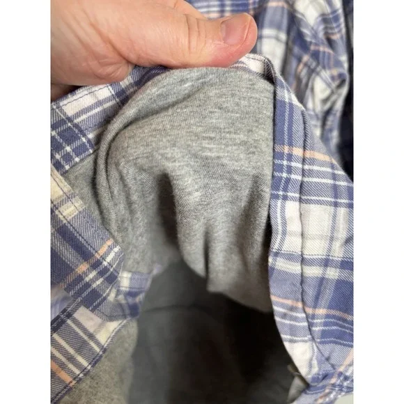 LL Bean Women's Sz Small Plaid Lined Shirt Shacket Periwinkle Purple Flannel - Picture 6 of 9